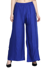 Thumbnail for PAVONINE Royal Blue Color Rayon Fabric Half Flared Sharara For Women - Distacart