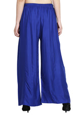 Thumbnail for PAVONINE Royal Blue Color Rayon Fabric Half Flared Sharara For Women - Distacart
