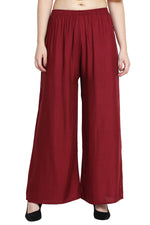 Thumbnail for PAVONINE Maroon Color Rayon Fabric Half Flared Sharara For Women - Distacart