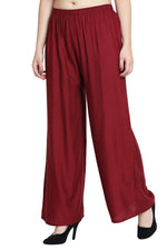 Thumbnail for PAVONINE Maroon Color Rayon Fabric Half Flared Sharara For Women - Distacart