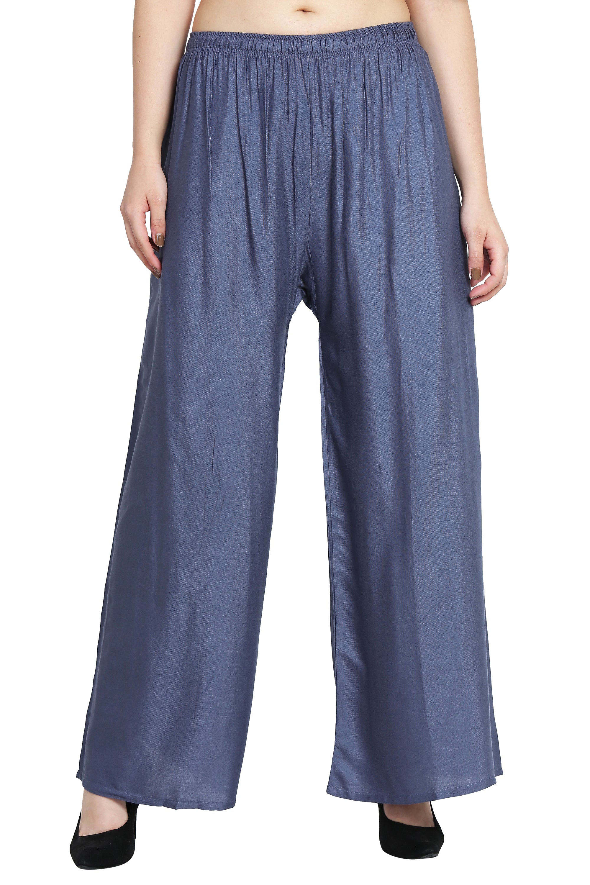 PAVONINE Grey Color Rayon Fabric Half Flared Sharara For Women - Distacart