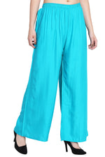 Thumbnail for PAVONINE Rama Green Color Rayon Fabric Half Flared Sharara For Women - Distacart