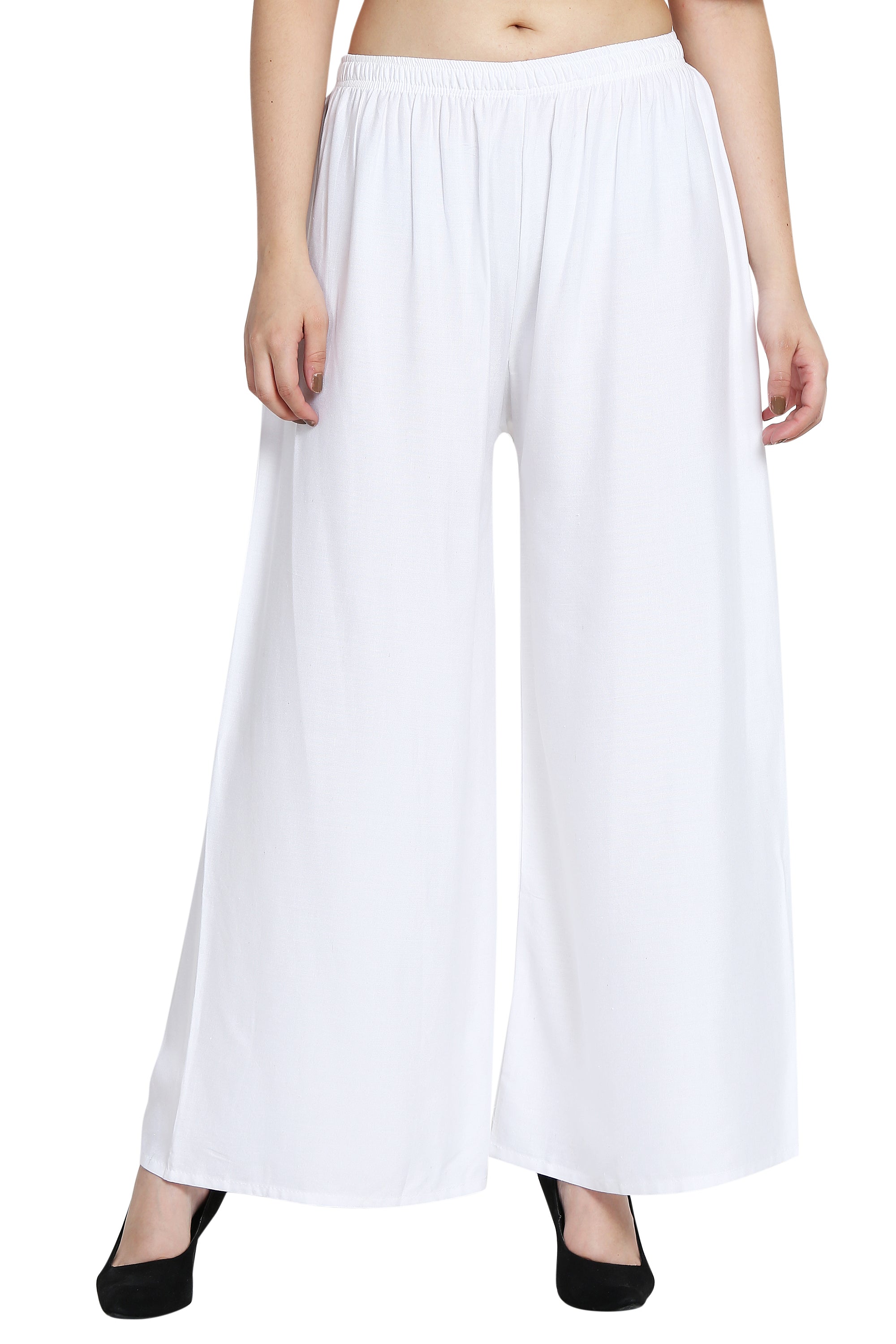 PAVONINE White Color Rayon Fabric Half Flared Sharara For Women - Distacart
