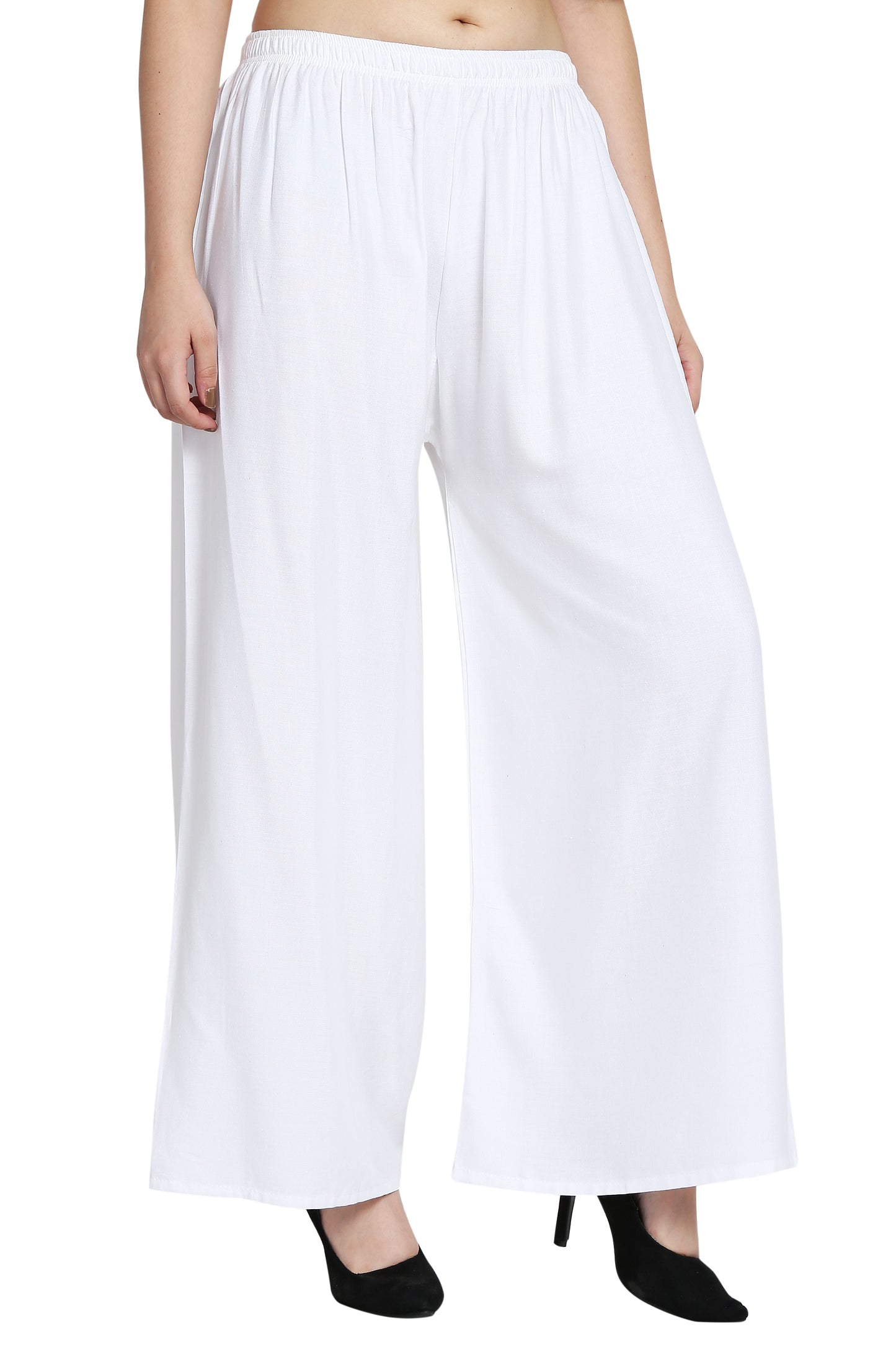 PAVONINE White Color Rayon Fabric Half Flared Sharara For Women - Distacart