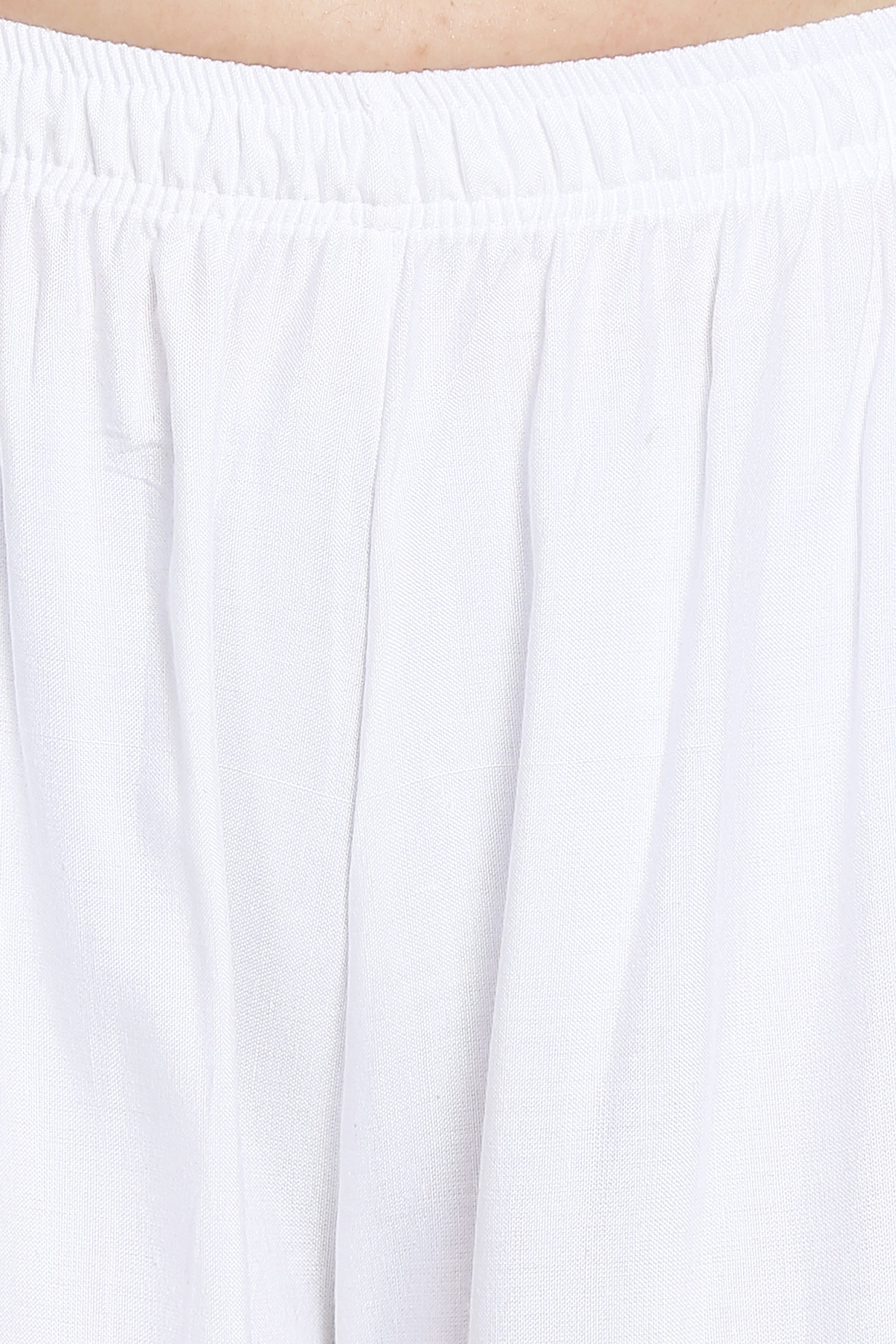 PAVONINE White Color Rayon Fabric Half Flared Sharara For Women - Distacart