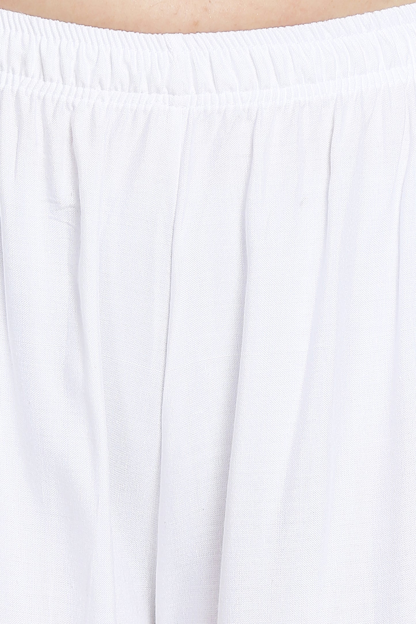 PAVONINE White Color Rayon Fabric Half Flared Sharara For Women - Distacart