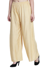 Thumbnail for PAVONINE Beige Color Rayon Fabric Half Flared Sharara For Women - Distacart
