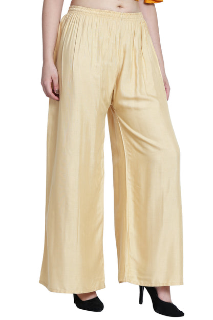 PAVONINE Beige Color Rayon Fabric Half Flared Sharara For Women - Distacart