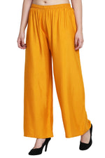 Thumbnail for PAVONINE Mustard Color Rayon Fabric Half Flared Sharara For Women - Distacart