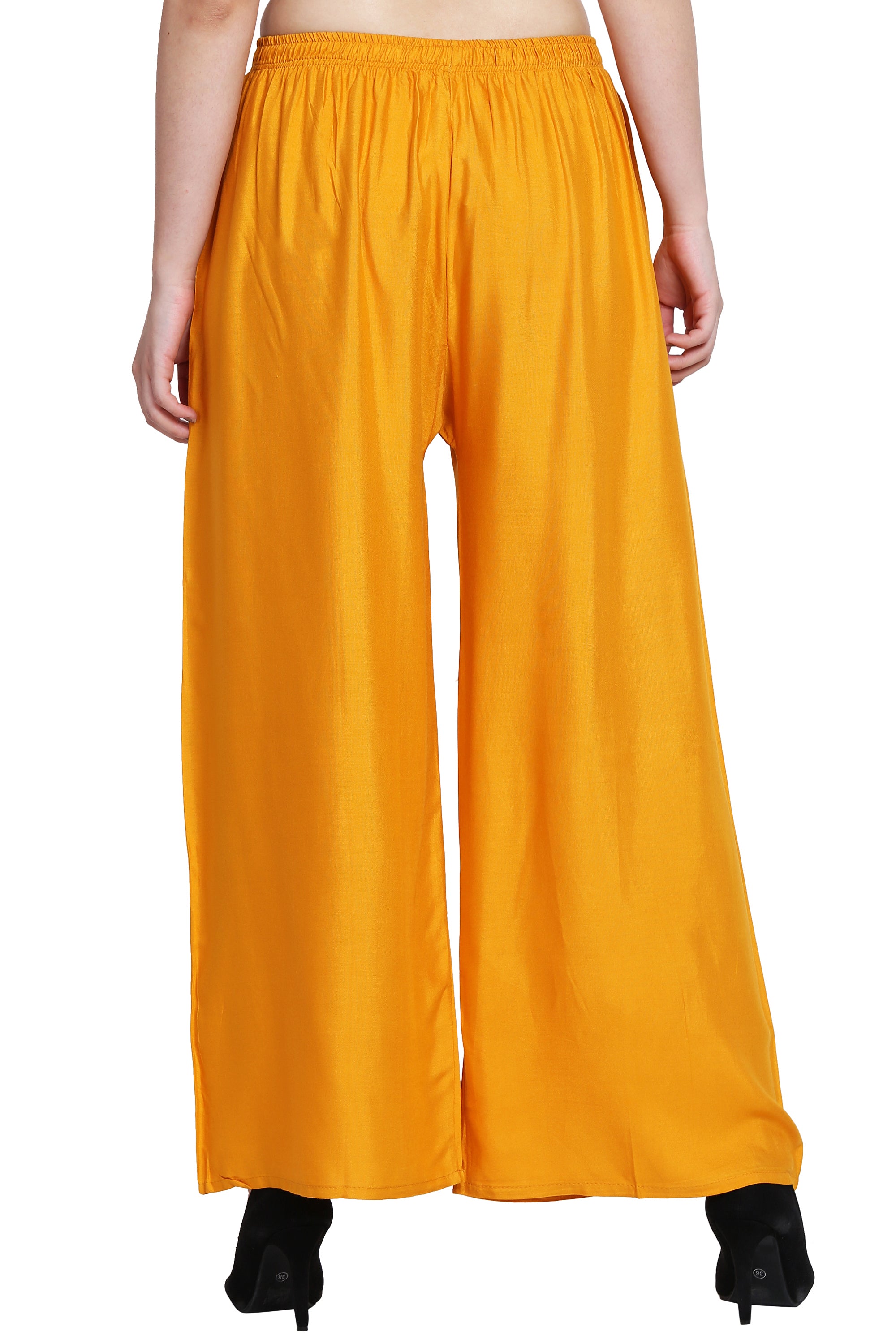 PAVONINE Mustard Color Rayon Fabric Half Flared Sharara For Women - Distacart