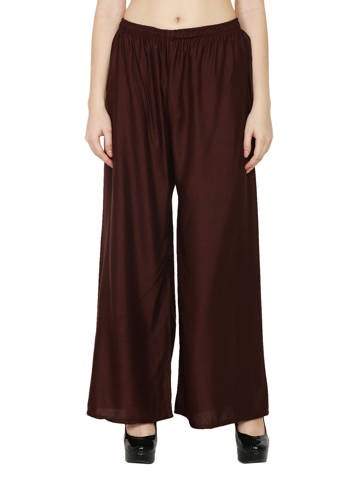 PAVONINE Brown Color Rayon Fabric Half Flared Sharara For Women - Distacart