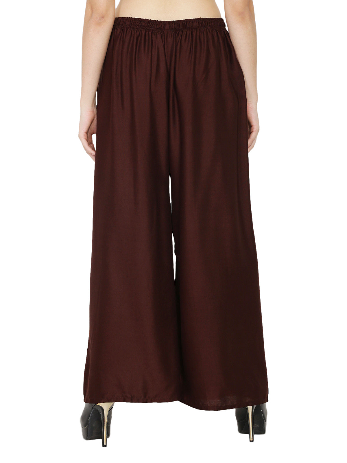 PAVONINE Brown Color Rayon Fabric Half Flared Sharara For Women - Distacart