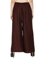 Thumbnail for PAVONINE Brown Color Rayon Fabric Half Flared Sharara For Women - Distacart