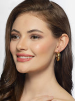 Thumbnail for NVR Women Gold Circular Hoop Earrings - Distacart