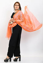 Thumbnail for Mominos Fashion Moeza Women's Handloom Cotton Ikkat Orange Dupatta - Distacart