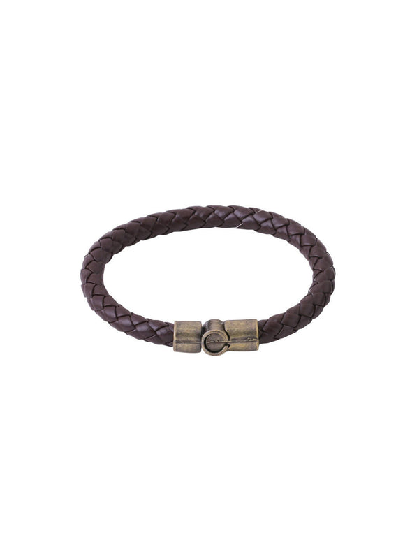 NVR Men's Brown Leather Bracelet - Distacart