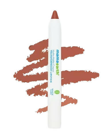 Mamaearth Hydra-Matte Crayon Transferproof Lipstick Cafe Latte Nude - Distacart