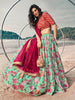 Myra Sky Blue Art Silk Printed & Embroidered Lehenga - Distacart