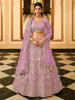 Myra Wine Organza Embroidered Lehenga Choli
