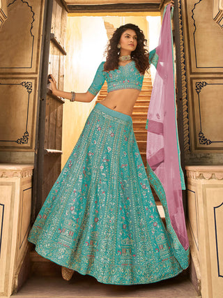 Myra Firozi Organza Embroidered Lehenga Choli