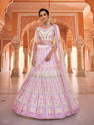 Myra Baby Pink Designer Hand work Lehenga - Distacart