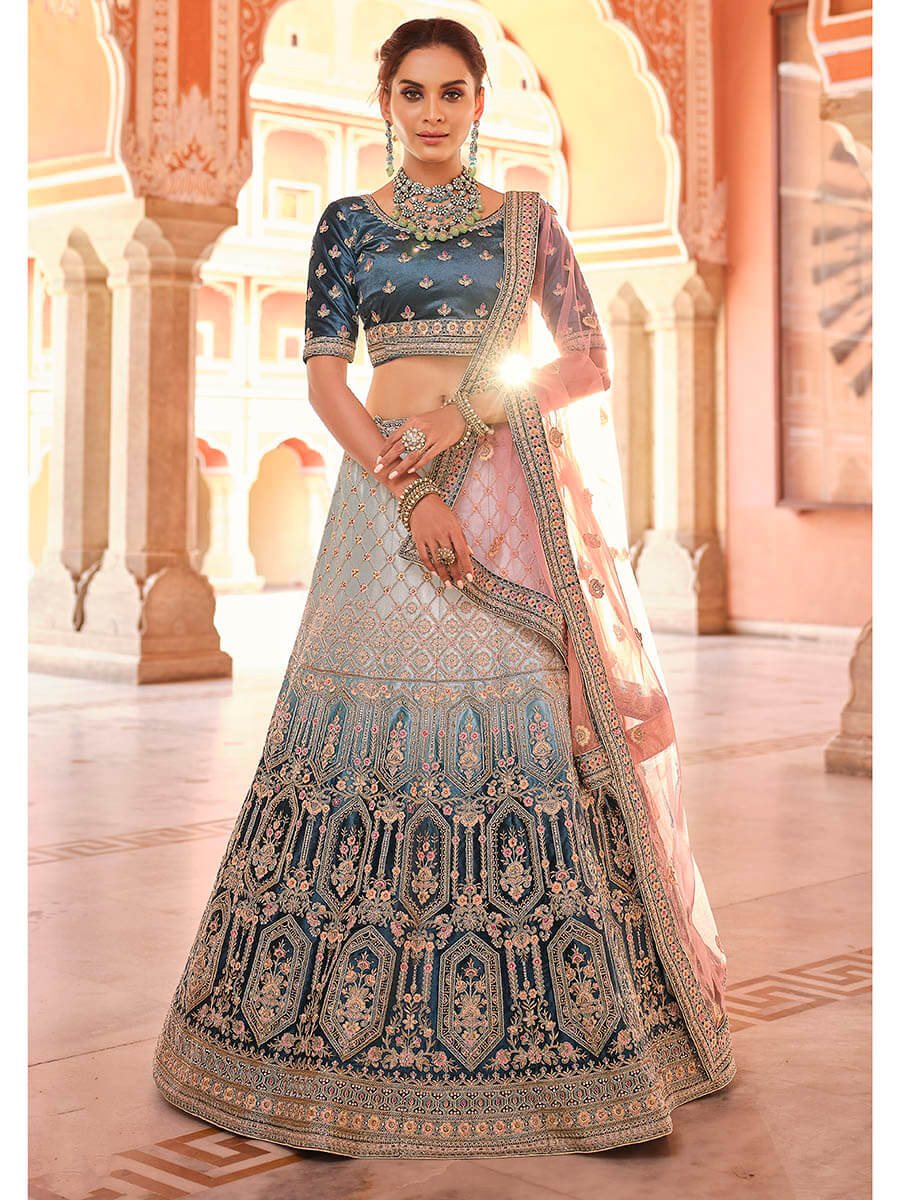 Myra Navy Blue Designer Hand work Lehenga