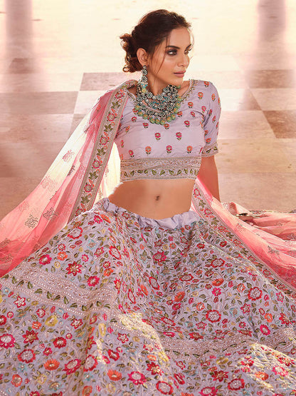 Myra Dusty Pink Designer Hand work Lehenga
