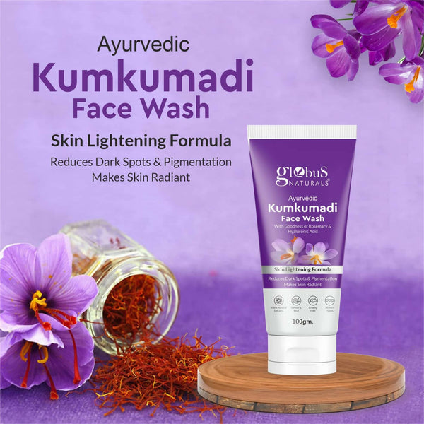 Globus Naturals Ayurvedic Kumkumadi Skin Lightening Face Wash - Distacart