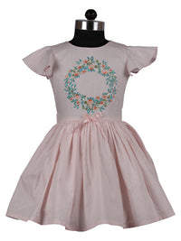Thumbnail for ArthLife Pink Wreath Embroidered Dress - Distacart