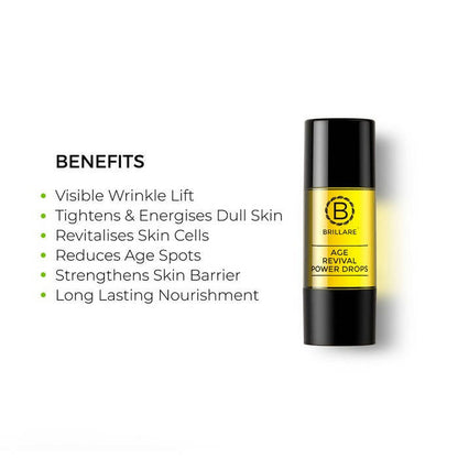 Brillare Age Revival Power Drops Natural Face Serum - Distacart