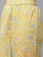 Thumbnail for Yufta Yellow and Blue printed kurta with Trouser and Dupatta