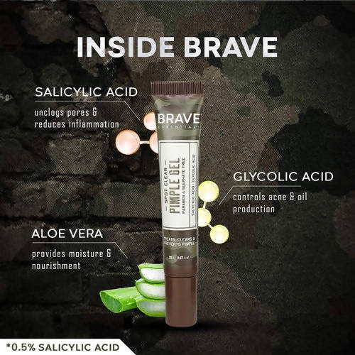 Brave Essentials Spot Clear Pimple Gel - Distacart