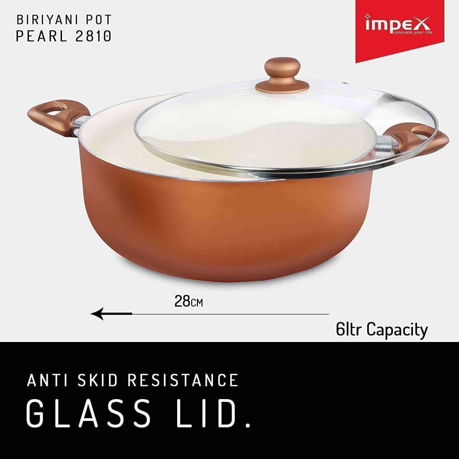 Ceramic Coated Nonstick Aluminium Biriyani Pot (6 Litre,28 cm) - Distacart