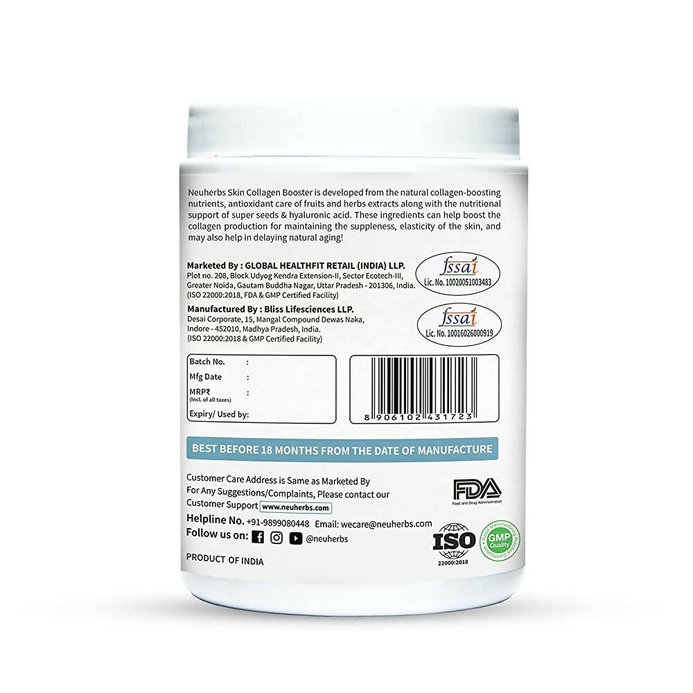 Neuherbs Skin Collagen Booster Powder-Mixed Fruit Flavor - Distacart