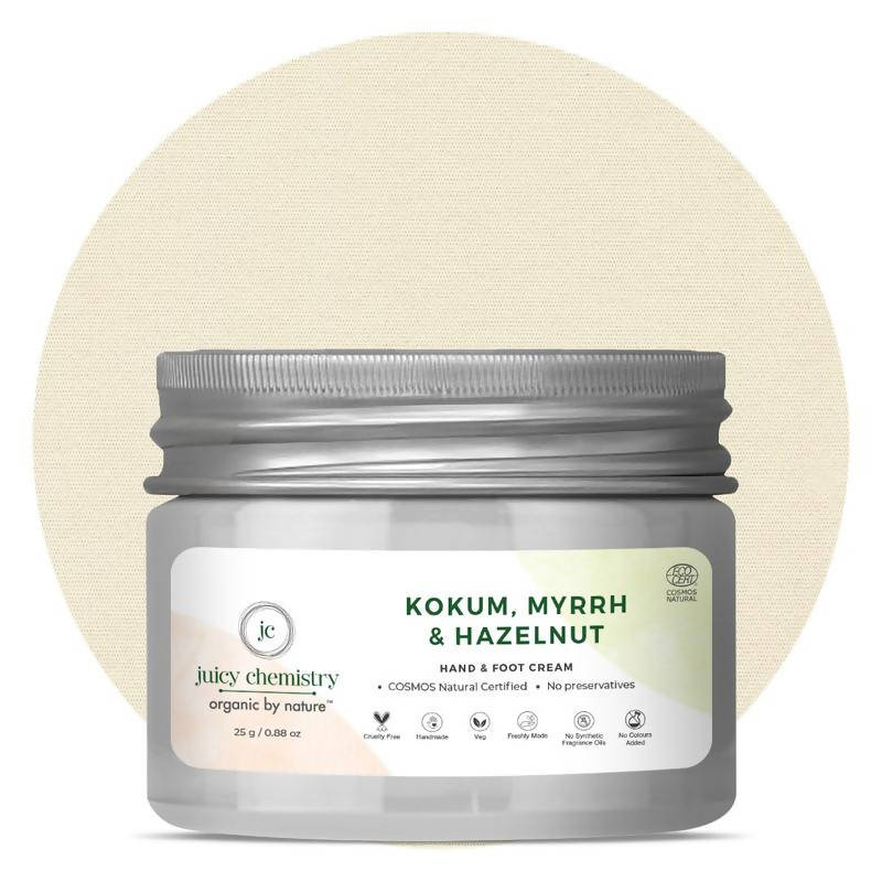 Juicy Chemistry Kokum, Myrrh & Hazelnut Hand & Foot Cream - Distacart