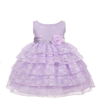 Asmaani Baby Girl's Lavender Colour Satin A-Line Maxi Full Length Dress (AS-DRESS_22107) - Distacart