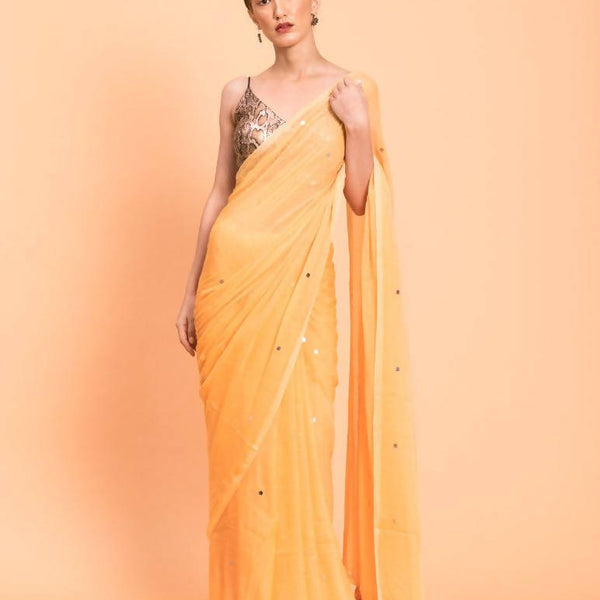 Suta Yellow Embellished Sequinned Pure Cotton Saree - Distacart