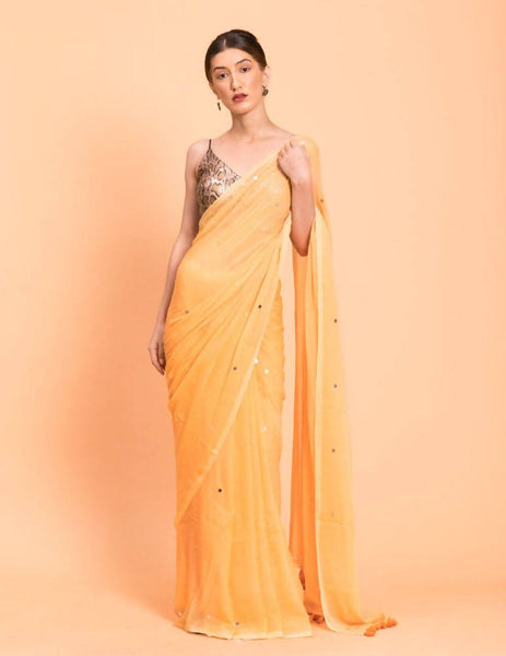 Suta Yellow Embellished Sequinned Pure Cotton Saree - Distacart
