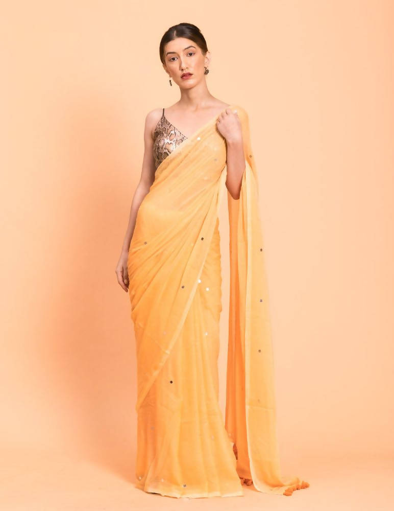 Suta Yellow Embellished Sequinned Pure Cotton Saree - Distacart