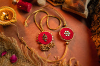 Thumbnail for Nirmalaya Bhai Bhabhi Rakhi Set Crimson Red - Distacart