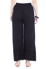 Thumbnail for Mominos Fashion Reyon Cotton Black Embroidery Chikan Palazzo - Distacart