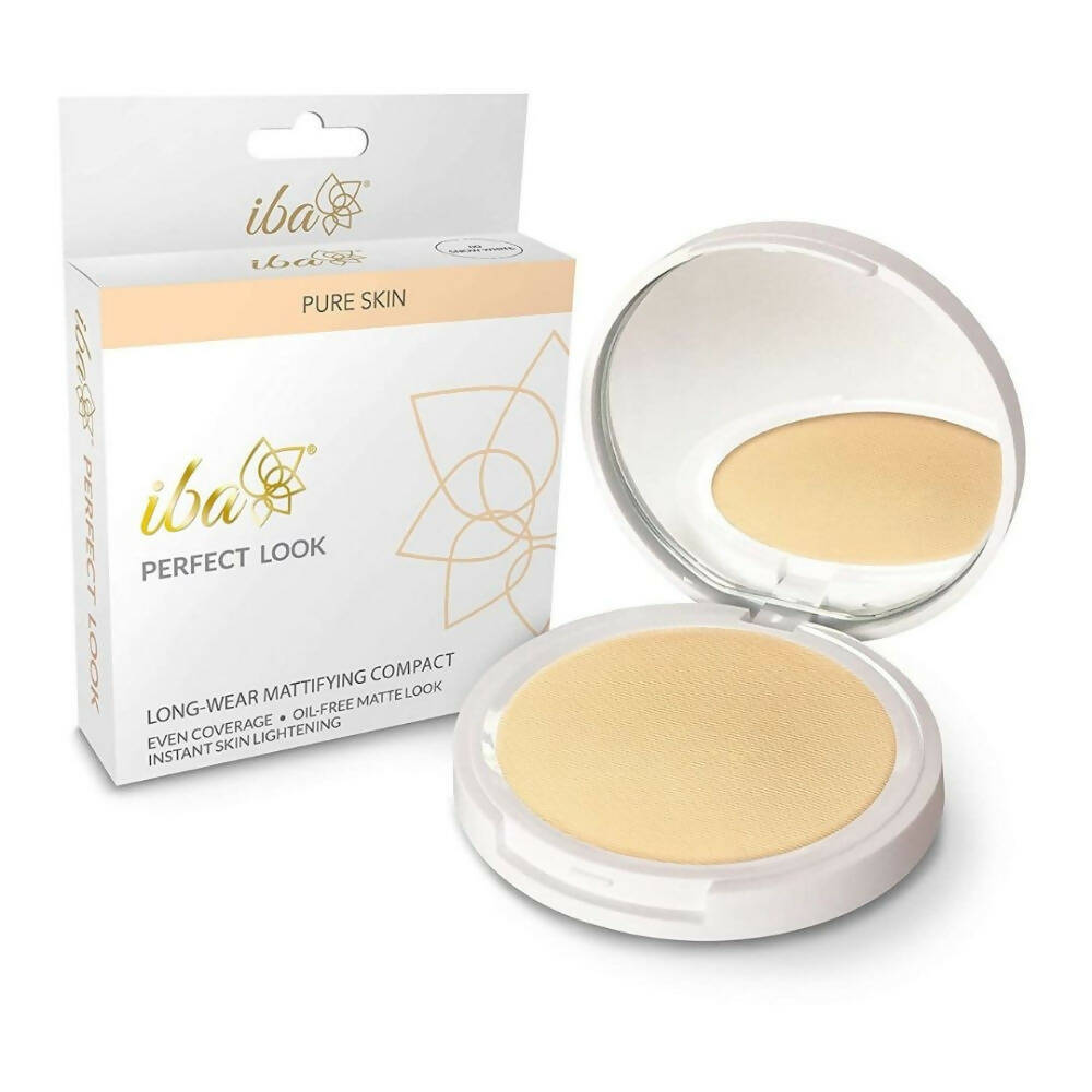 Iba Perfect Look Long Wear Mattifying Compact SPF 15 - Snow White - Distacart