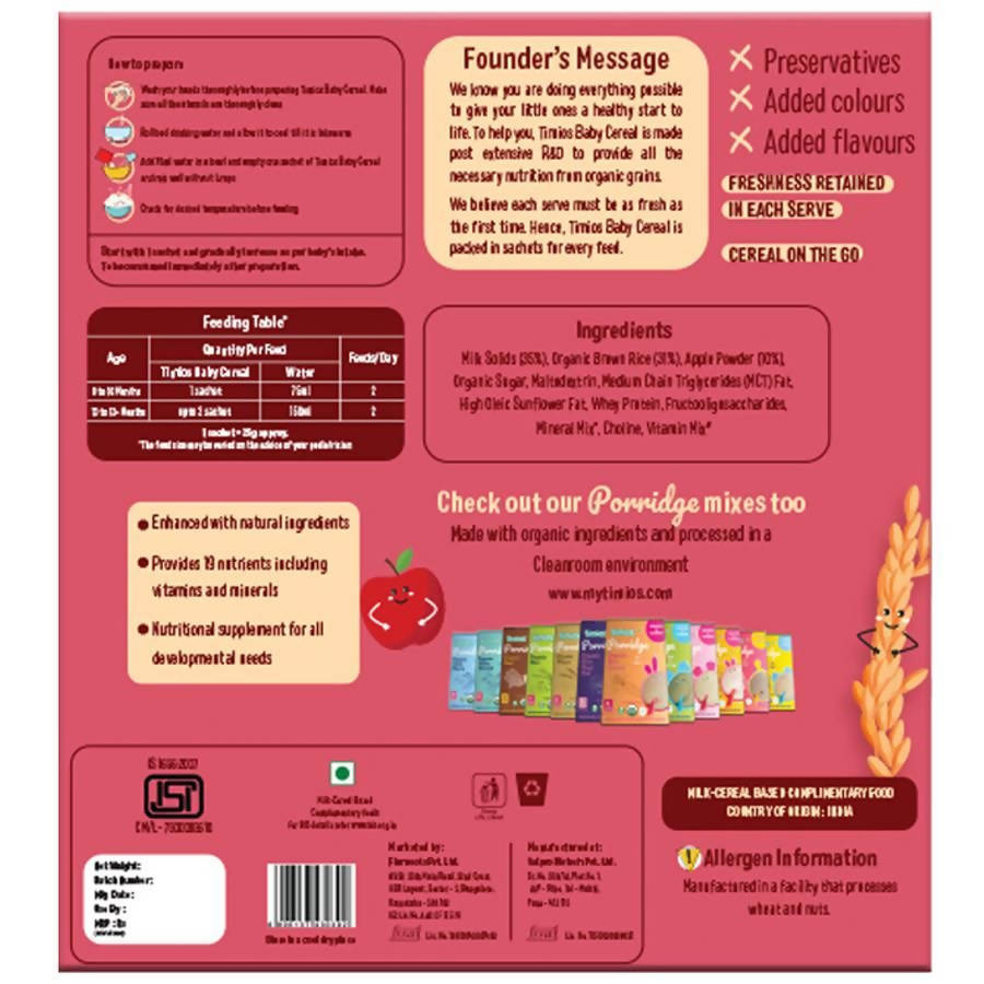 Organic Rice Apple Baby Cereal 