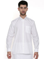 Thumbnail for Ramraj Cotton Mens Full Sleeve Formal 100 % Cotton White Shirt - Distacart
