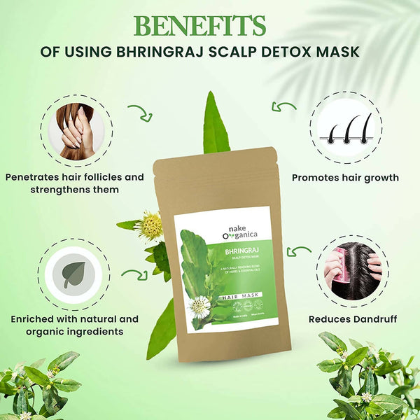 Nake Organica Bringraj Scalp Detox Hair Mask - Distacart