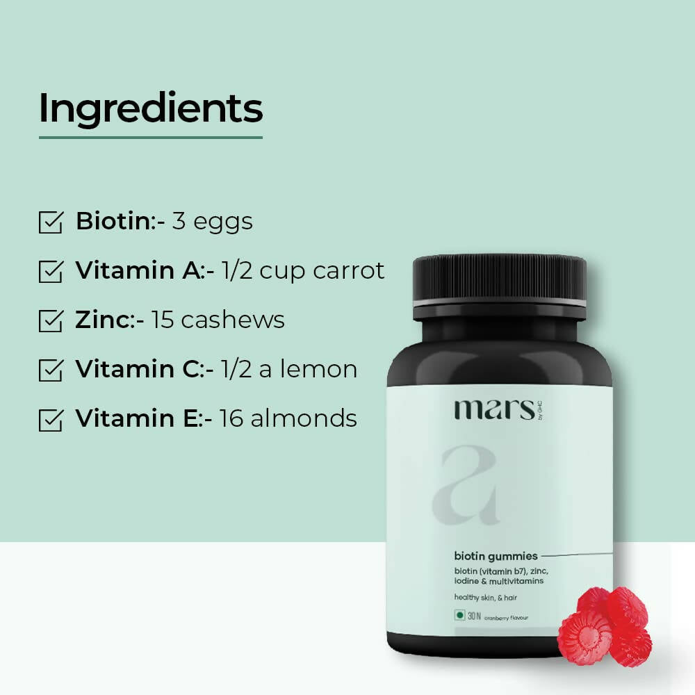 Mars By GHC Biotin Hair Gummies - Cranberry - Distacart