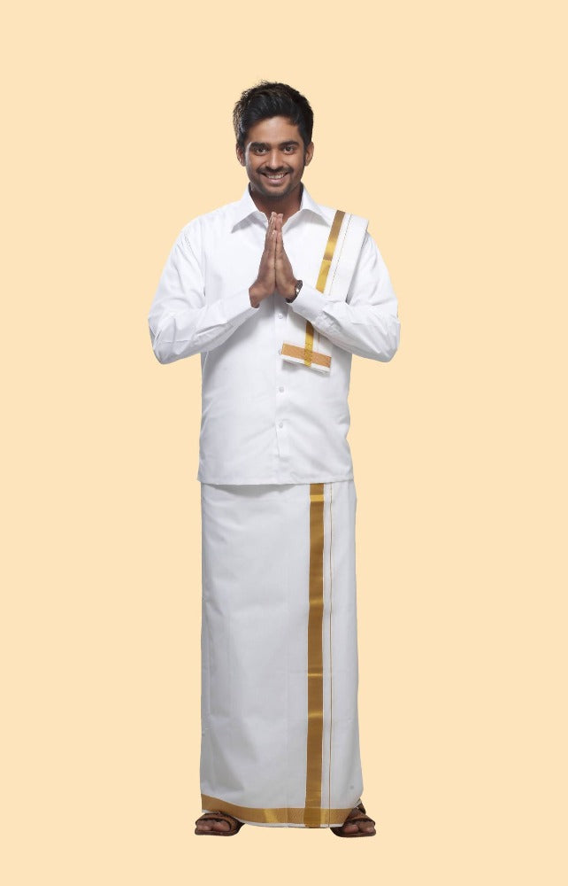 Rajavivaha Cotton White Color Angavastram