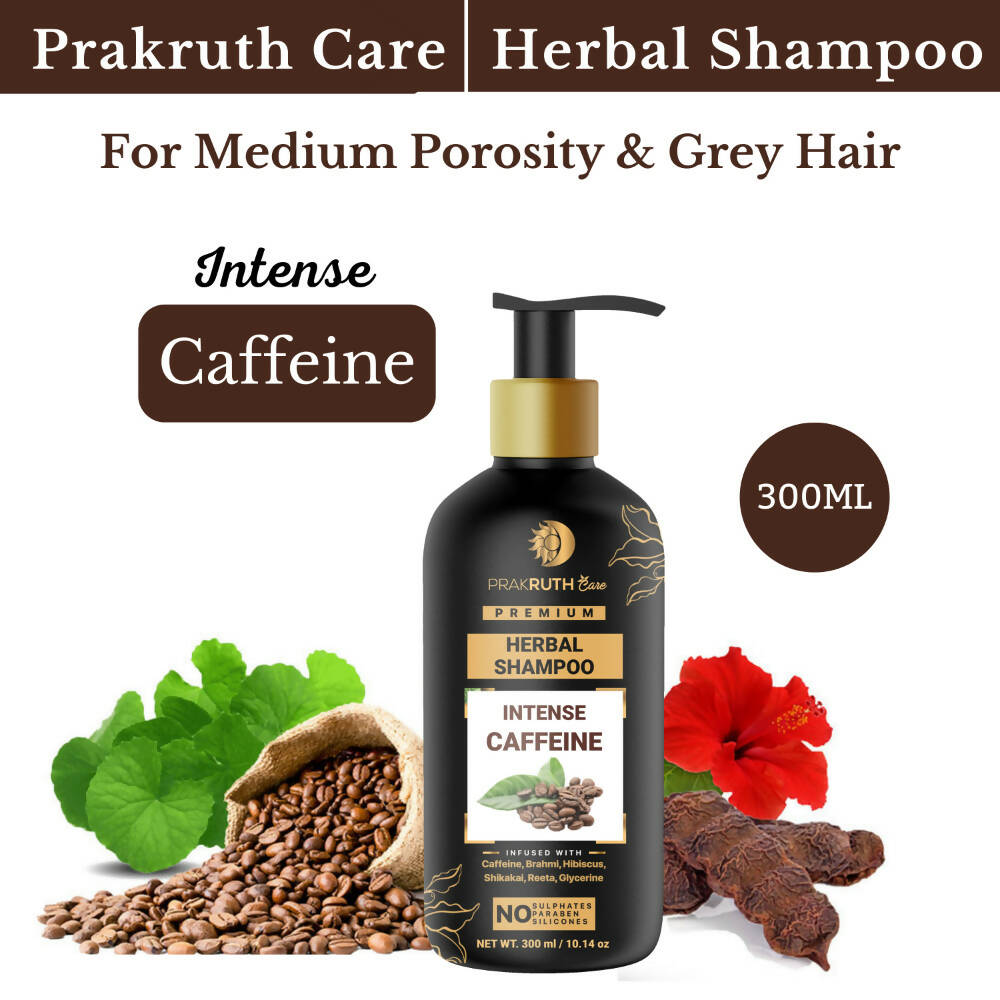 Prakruth Ayurvedic Premium Herbal Intense Caffeine Shampoo - Distacart
