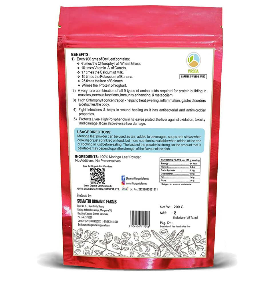Viroga Organic Moringa Leaf Powder - Distacart