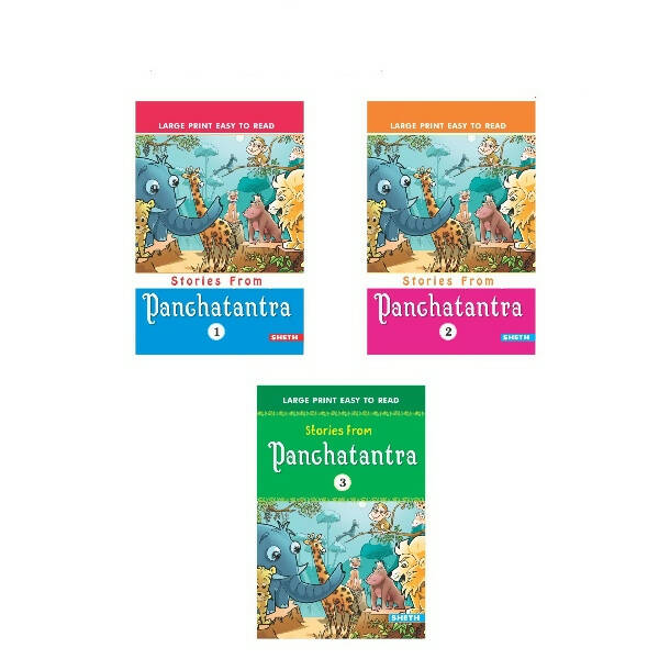 Large Print Easy to Read Panchtantra Stories Books Set of 3| Children Stories Books Ages 4-8 Year - Distacart